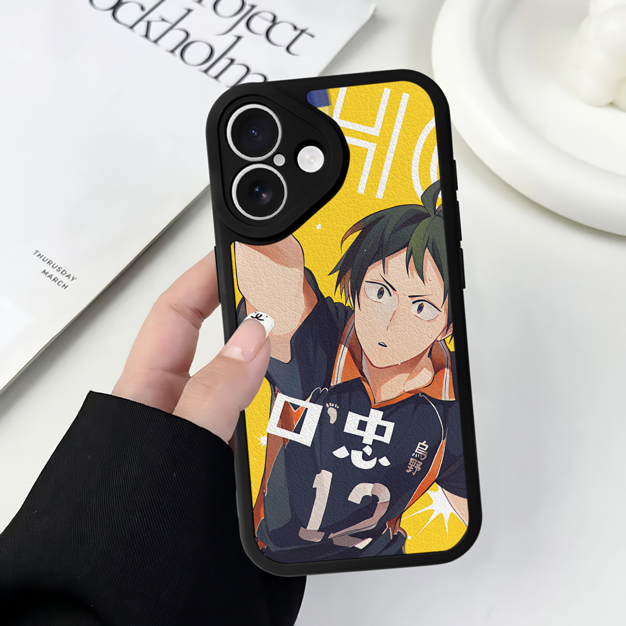 （画像用） ハイキュー!! Haikyu!! 【iPhone 16シリーズ対応】シリコンスマホケース（レザー調） 材質：シリコン